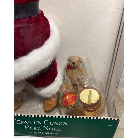 Hallmark Santa Claus Père Noël 14" Christmas Decoration Toy Bag Velvet Faux Fur - Picture 3 of 7